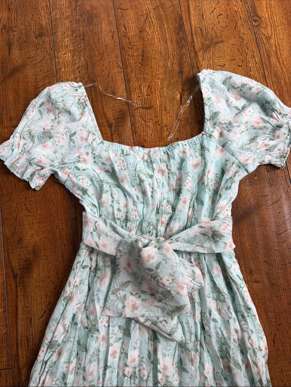 Altar'd State Mint Floral High-Low Maxi Dress - Picture 5 of 5